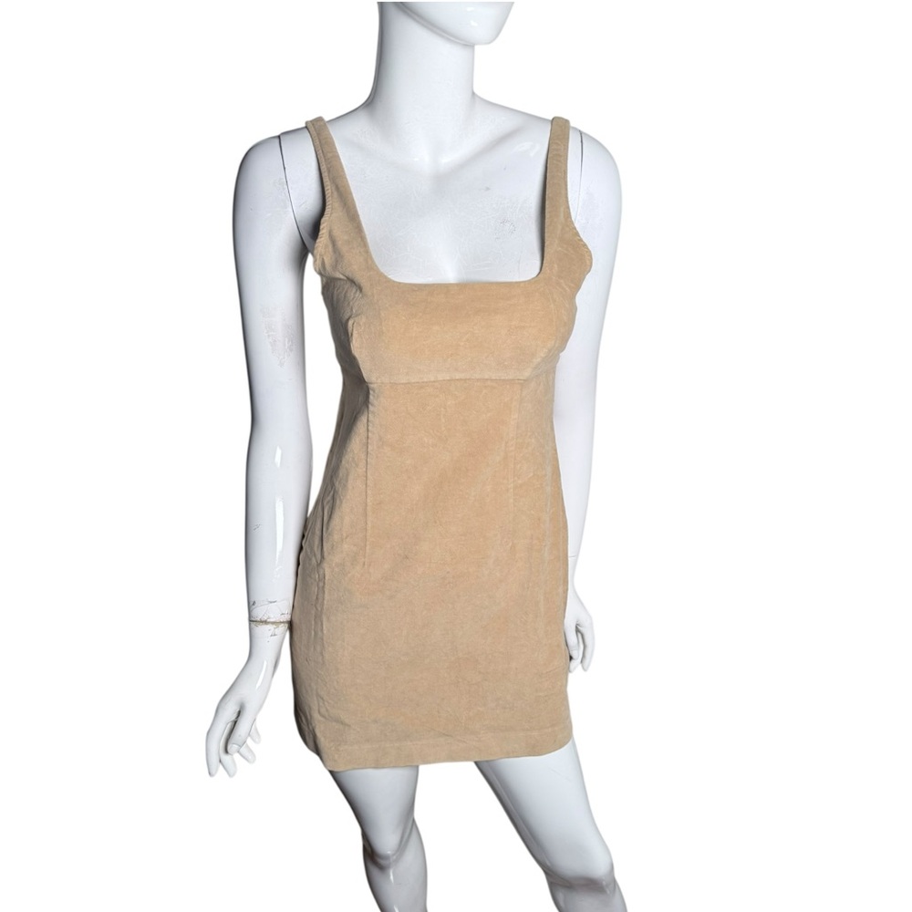 Urban Outfitters Lily corduroy empire waist Tan retro‎ Mini Dress 4
